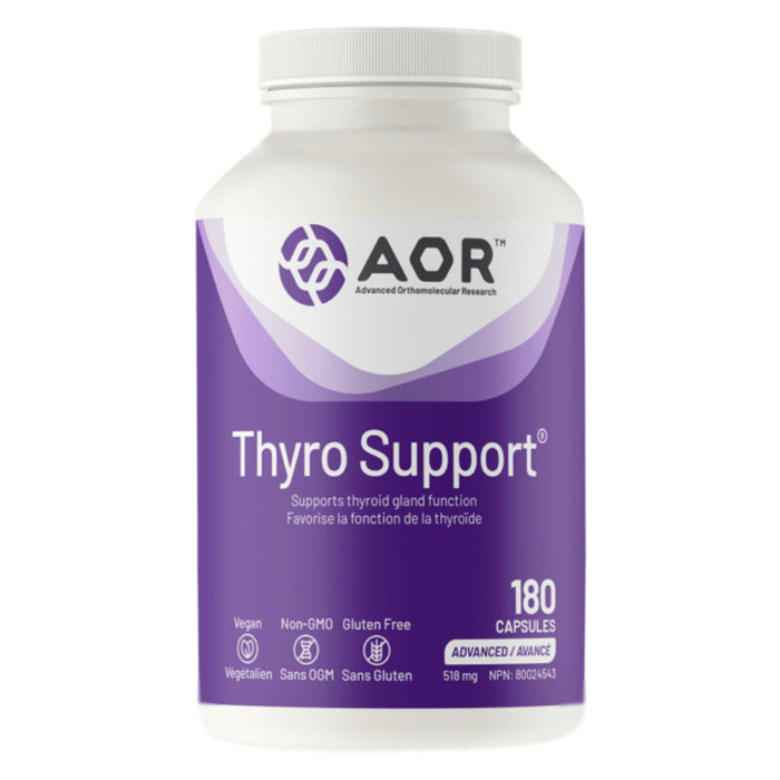 Bottle of AOR Thyro Support 518mg 180 Capsules