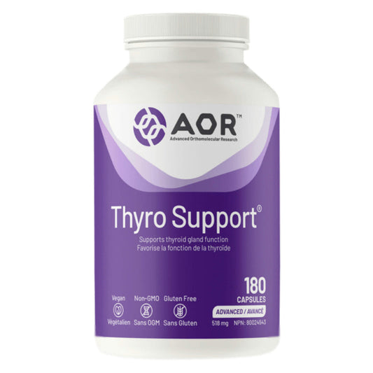 Bottle of AOR Thyro Support 518mg 180 Capsules