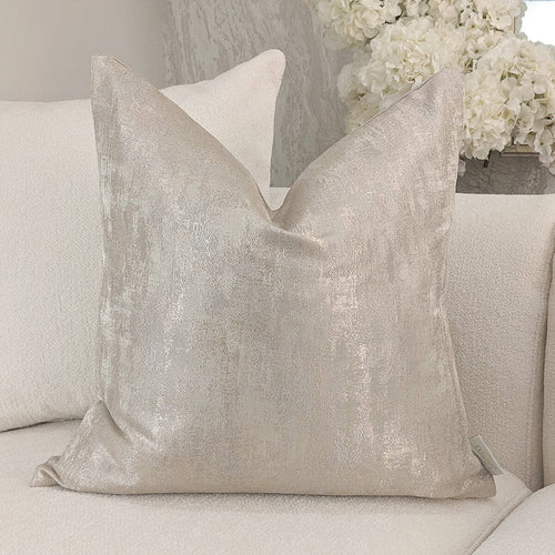 Tiana Cream & Gold Abstract Print Cushion Cover - 50x50cm Textiles