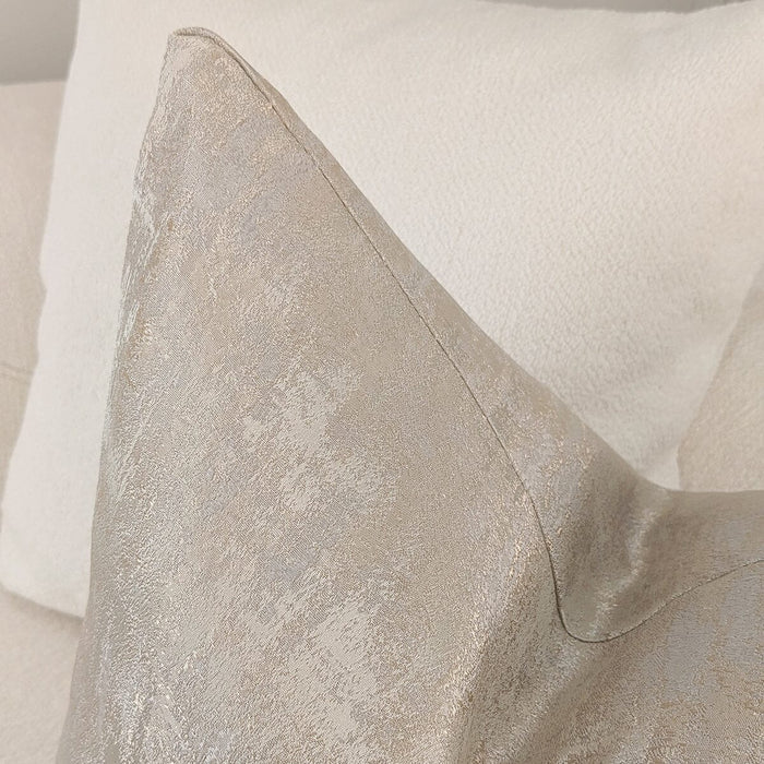 Tiana Cream & Gold Abstract Print Cushion Cover - 50x50cm Textiles