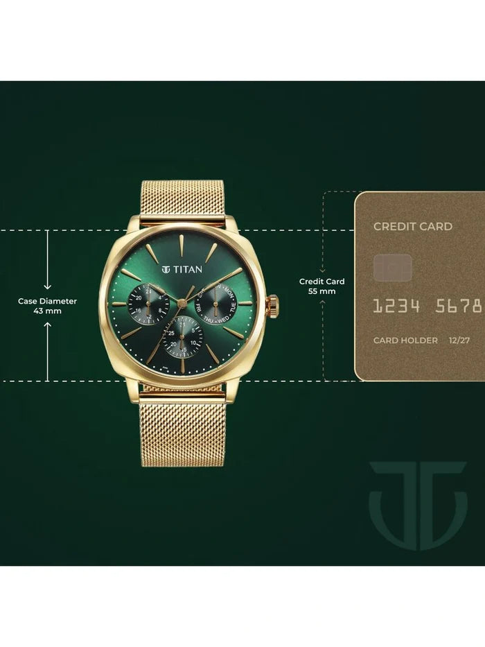 Titan Classique Round Green Dial Analog Watch - NU90189YM01