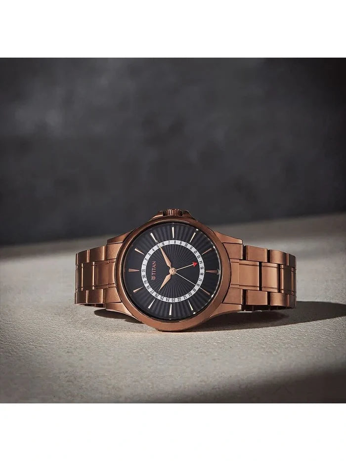 Titan Karishma Round Black Dial Analog Watch - NU10038QM01