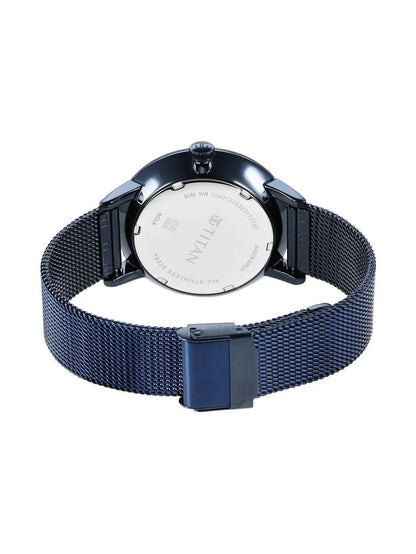 Titan Round Black Dial Analog Watch With Metal Strap - NS94006QM04