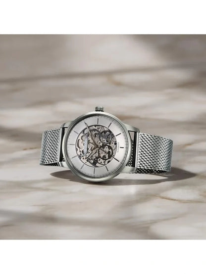 Titan Round Silver Dial Analog Watch With Metal Strap - 90110QM02