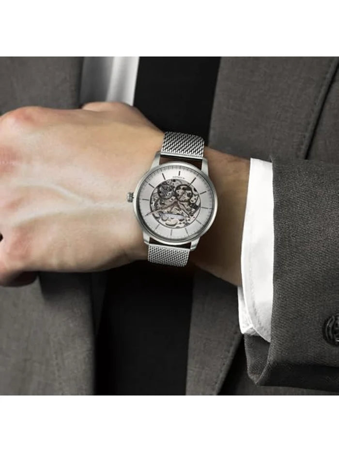 Titan Round Silver Dial Analog Watch With Metal Strap - 90110QM02
