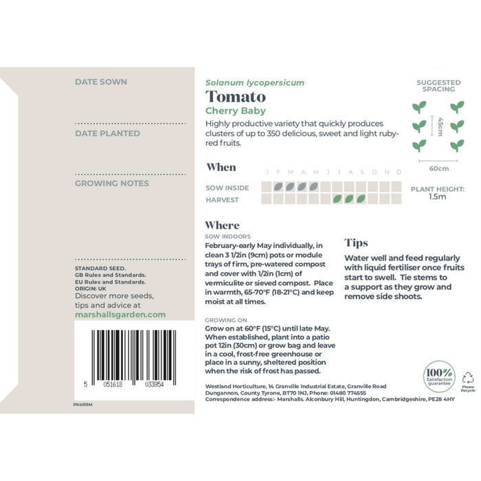 Tomato Seeds 'Cherry Baby'