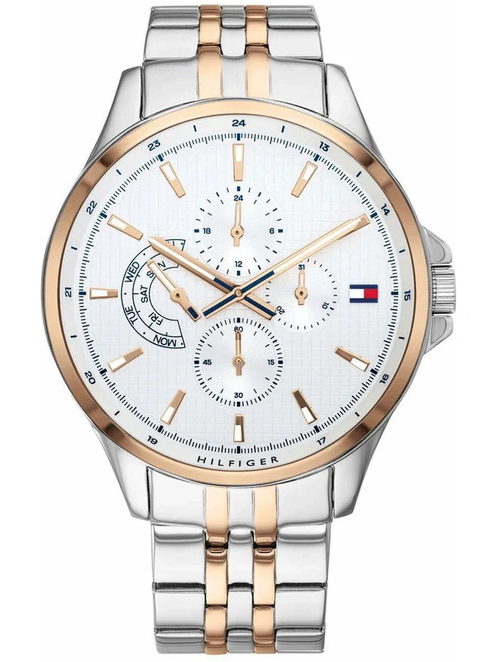Tommy Hilfiger Round White Dial Analog Watch With Metal Strap - NDTH1791617