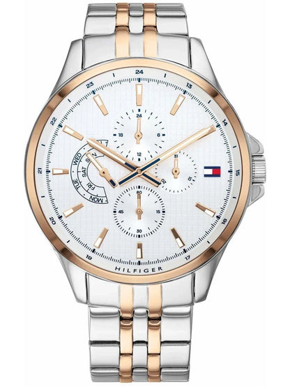 Tommy Hilfiger Round White Dial Analog Watch With Metal Strap - NDTH1791617