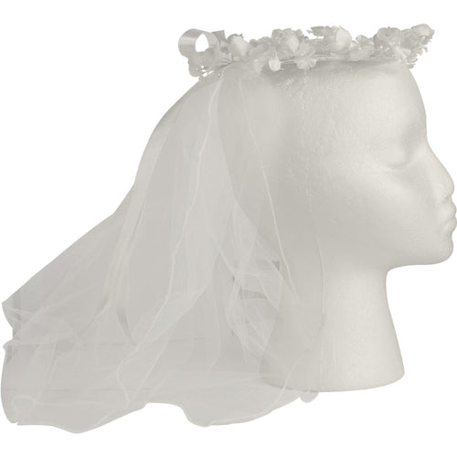 Tonini Veil w/ Wreath of Flowers Pearls and Bow