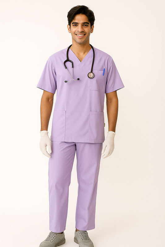 TSM ELITE 6 POCKET V NECK (PURPLE) MENS SCRUB