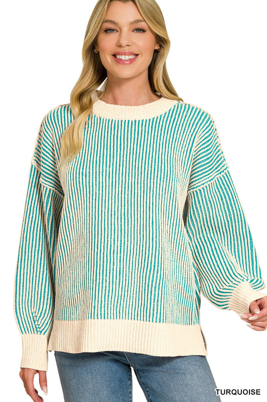 Turquoise Ribbed Sweater
