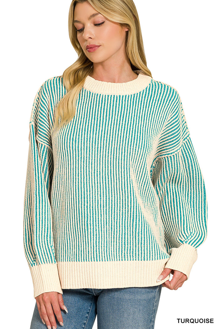 Turquoise Ribbed Sweater