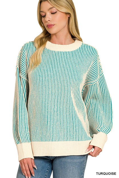 Turquoise Ribbed Sweater