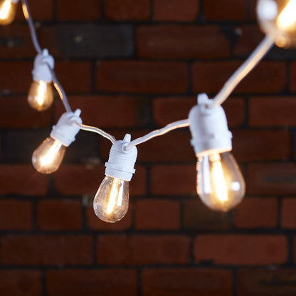 Ultimate Connect 15m 30 Warm White Festoon Lights White Cable
