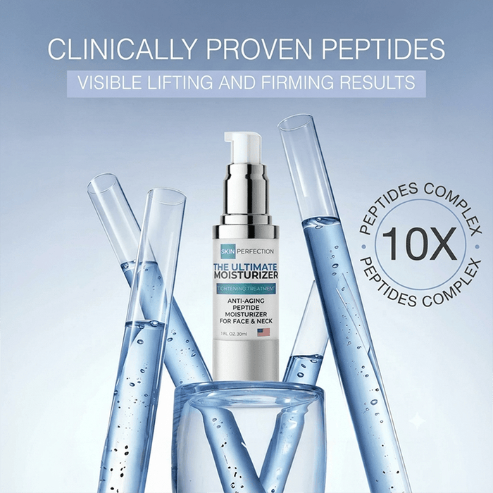 ultimate moisturizer visibly lifts and firms skin with ten times the peptides complex