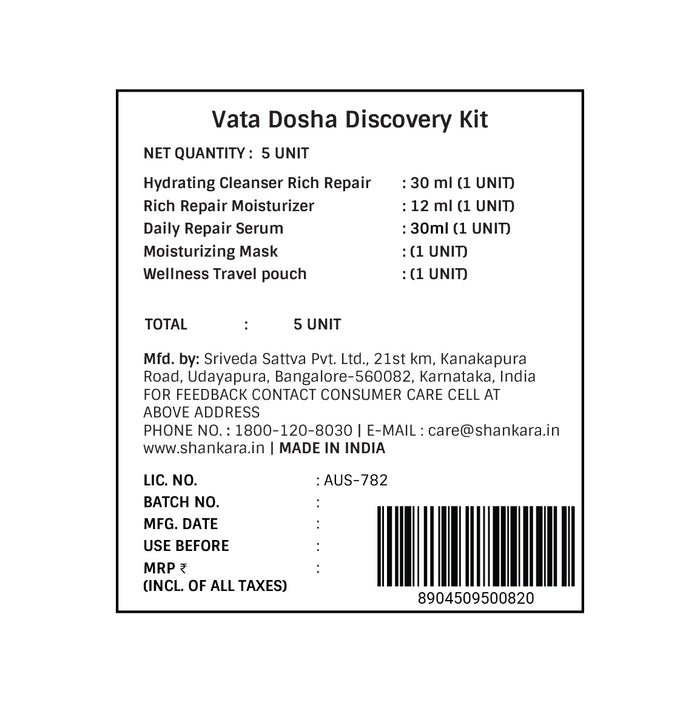 Vata Dosha Discovery Kit