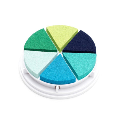Vicki Boutin - Mixed Media - Ink Stamp Pads - 6/Pkg - Cool. Bring your project to life with colored stamp pads! Simply detach the removable color wedge of your choice and start stamping! Available at Embellish Away located in Bowmanville Ontario Canada.