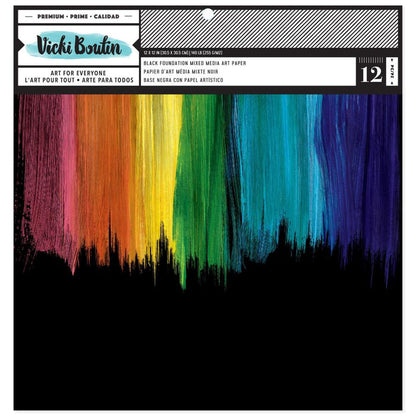 Vicki Boutin - Mixed Media Foundations Paper 12"X12" - 12/Pkg - Black, 140lb. Available at Embellish Away located in Bowmanville Ontario Canada.