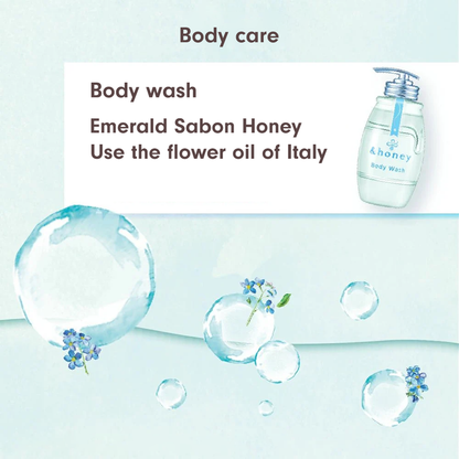 ViCREA &honey Sabon Clear Gel Body Wash Emerald Sabon Honey Scent 500 ml