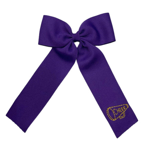 W & W Cheer Purple Bow w/Tails