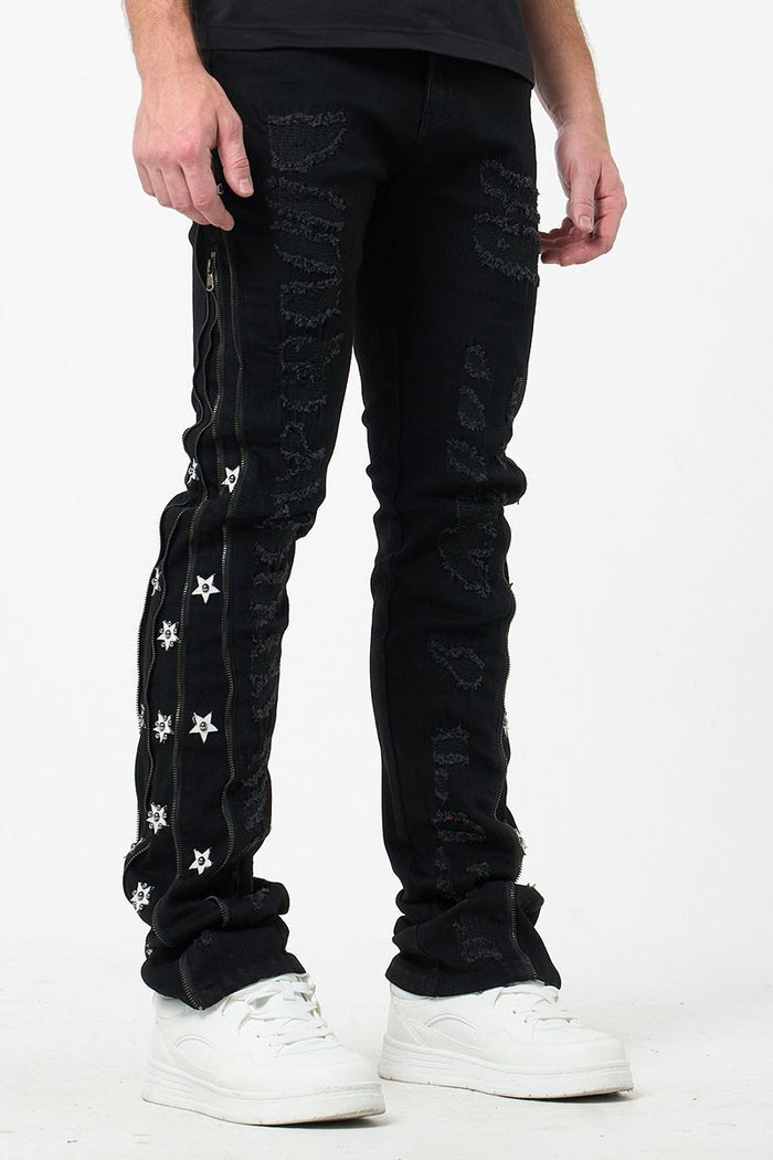 WAIMEA STACKED JEANS - M8452D - BLACK