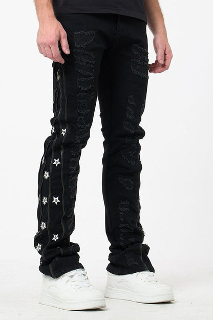 WAIMEA STACKED JEANS - M8452D - BLACK