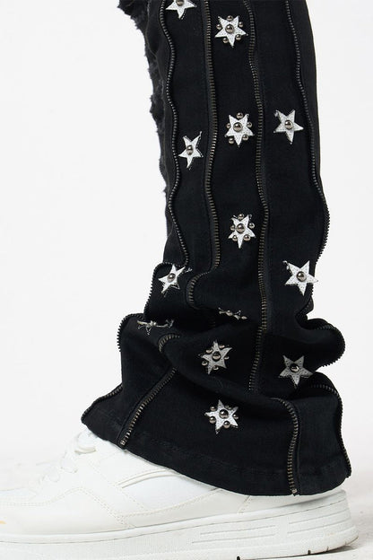 WAIMEA STACKED JEANS - M8452D - BLACK