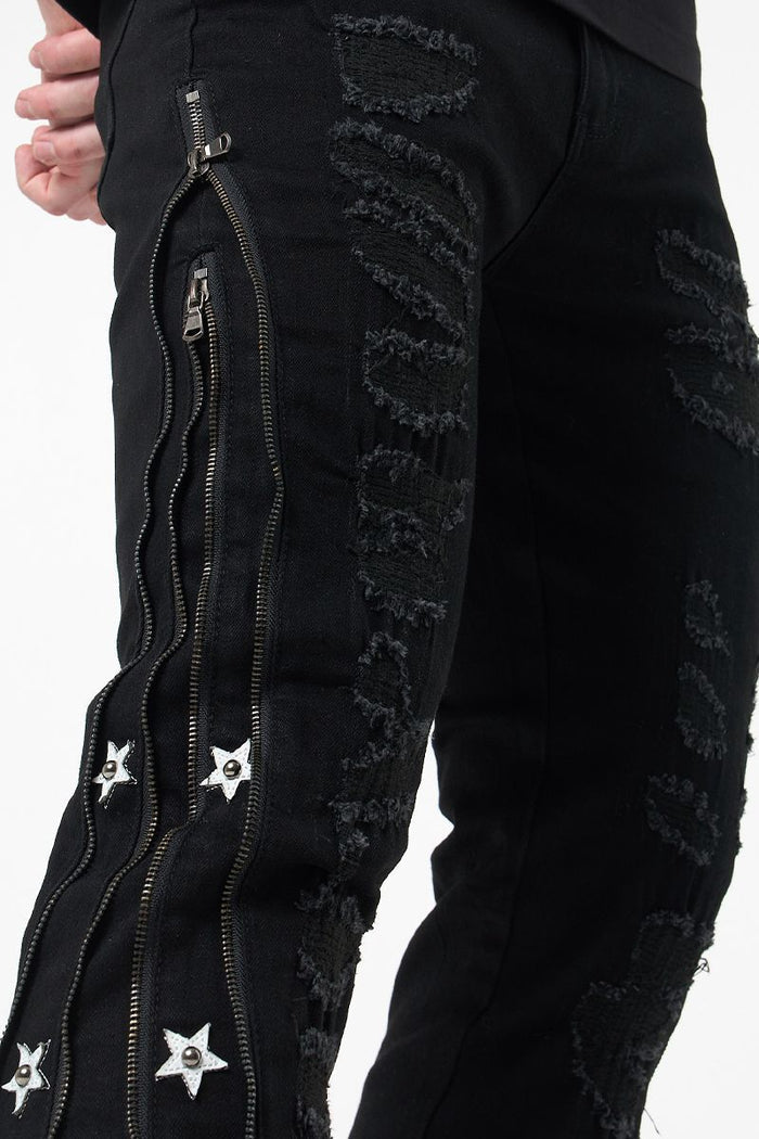 WAIMEA STACKED JEANS - M8452D - BLACK