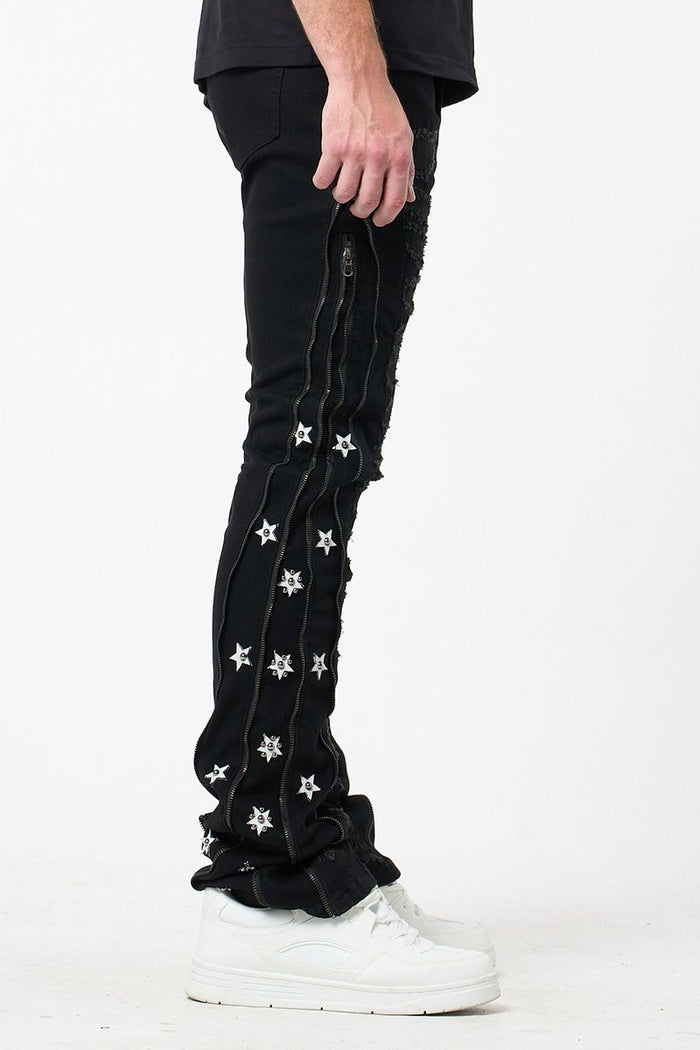 WAIMEA STACKED JEANS - M8452D - BLACK