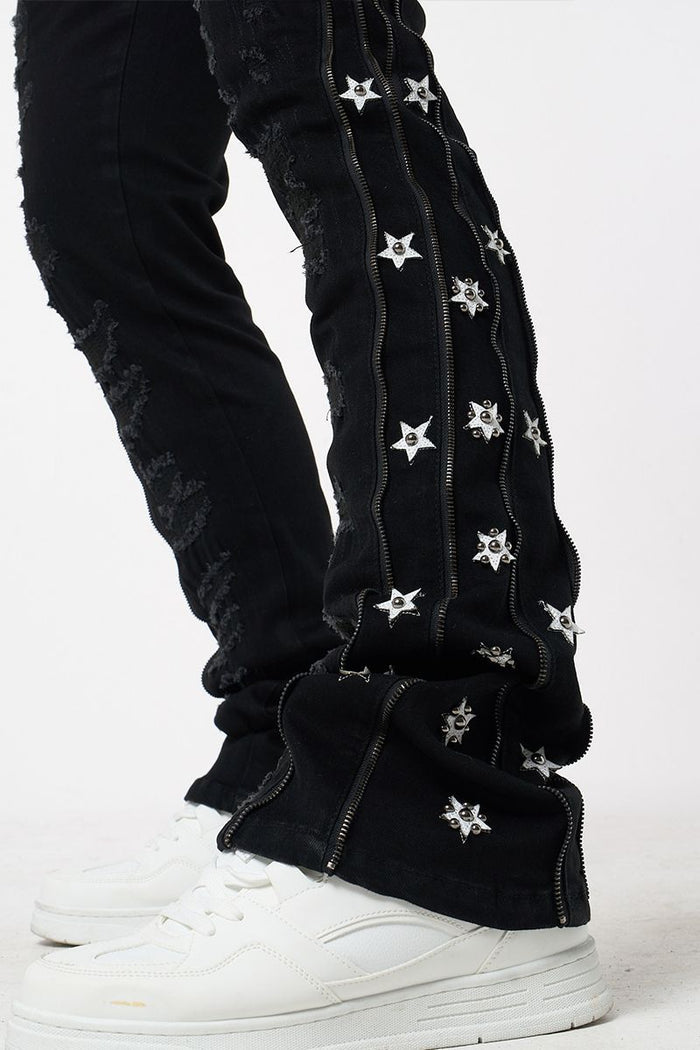 WAIMEA STACKED JEANS - M8452D - BLACK