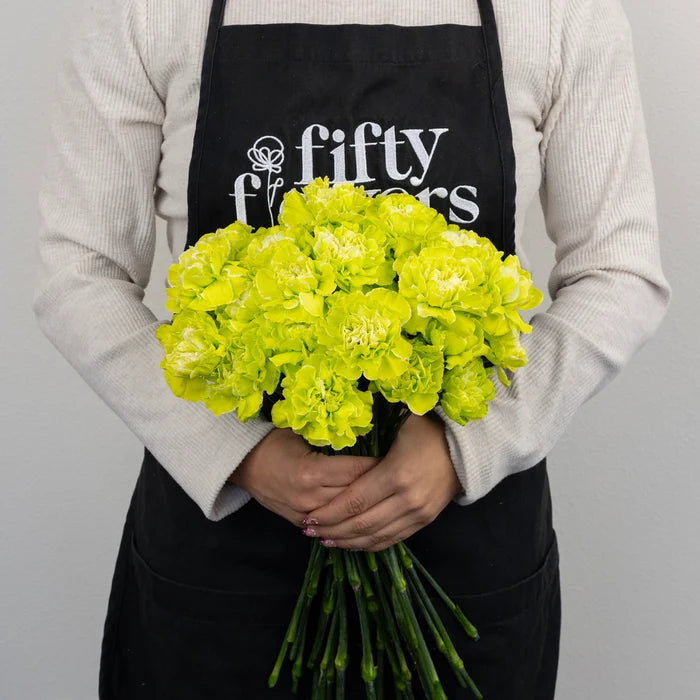 Wasabi Tinted Bulk Carnations Apron - Image