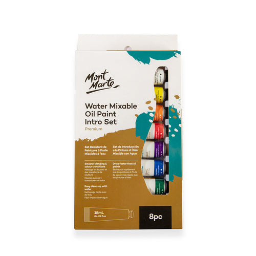 Water Mixable Oil Paint Intro Set Premium 8pc x 18ml  (0.6 US fl.oz)