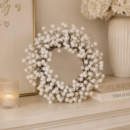 White Berries Decorative Faux Wreath Accessories