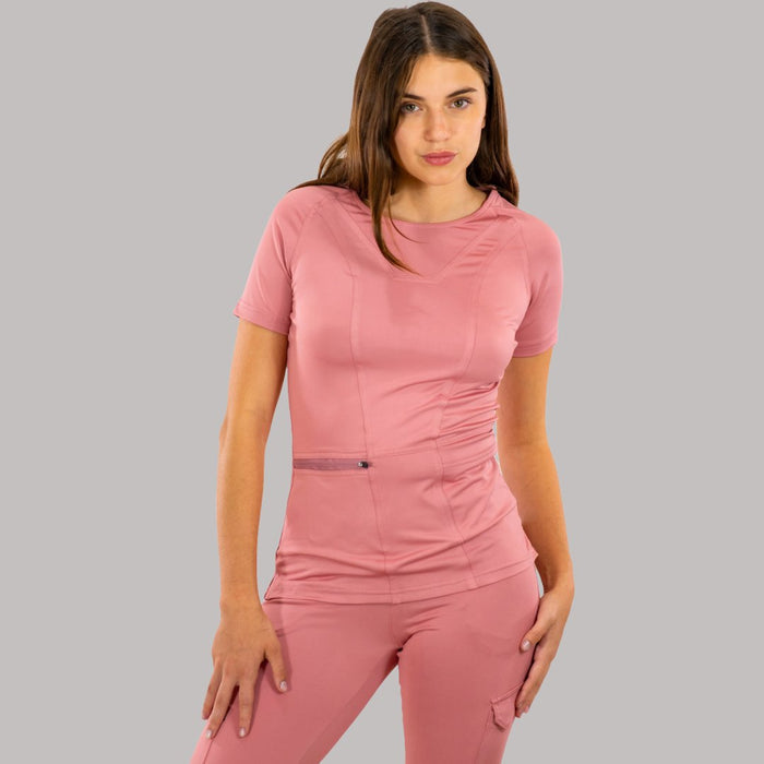 Women's Scrub Top 901 Rosewood, Super Stretch Scrubs