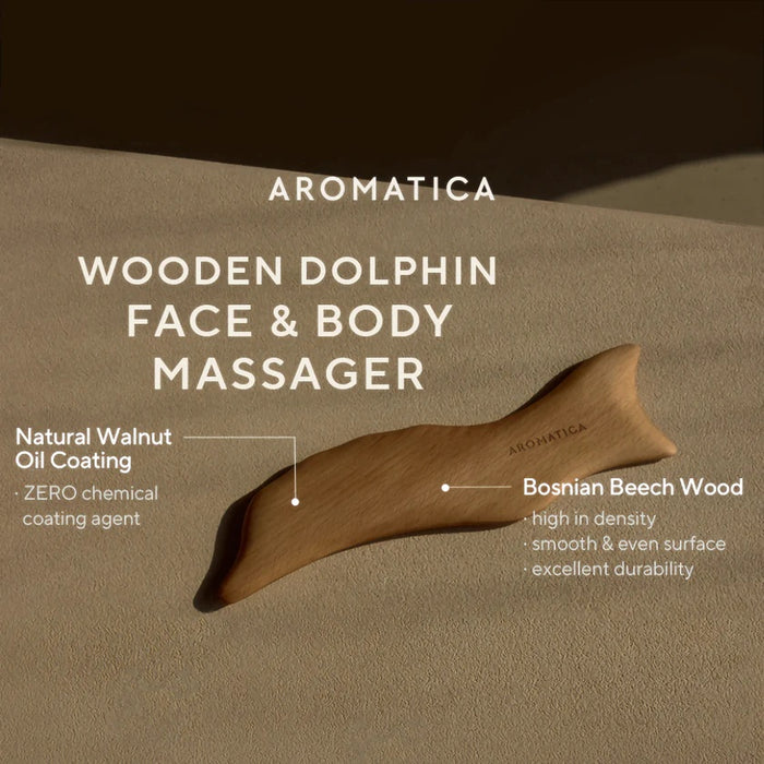 Wood Dolphin Face & Body Massage Tool