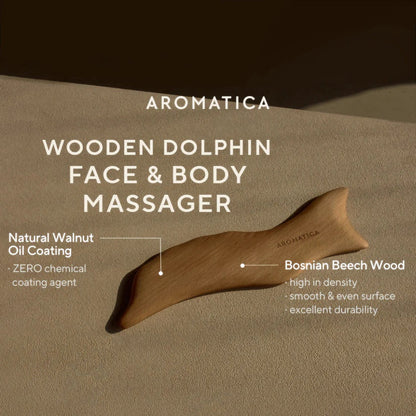 Wood Dolphin Face & Body Massage Tool