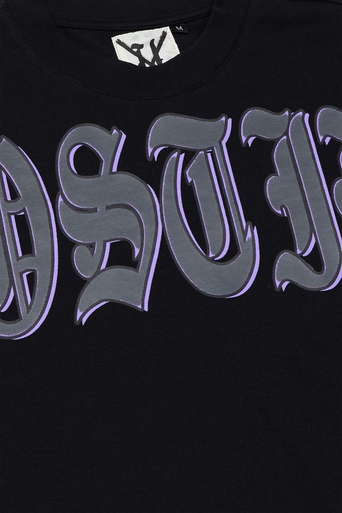 X HOSTIL -LOST IN SPACET . SHIRTE - HX-00017 - BLACK/PURP