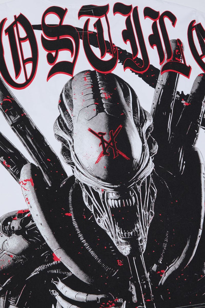 X HOSTIL PREDATOR T . SHIRTE - XH- 00013 - WHITE