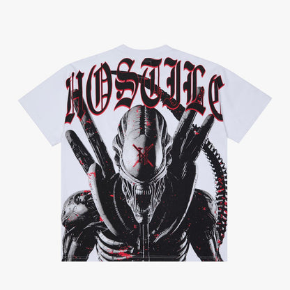 X HOSTIL PREDATOR T . SHIRTE - XH- 00013 - WHITE