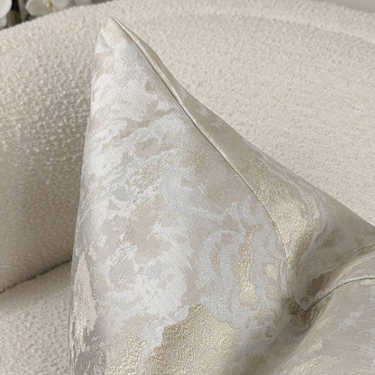 Yasmin Gold & Cream Metallic Cloud Print Cushion Cover - 50x50cm Textiles
