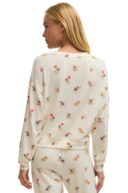 Z Supply Bisous Love Pup Long Sleeve Top