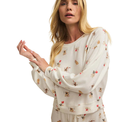 Z Supply Bisous Love Pup Long Sleeve Top