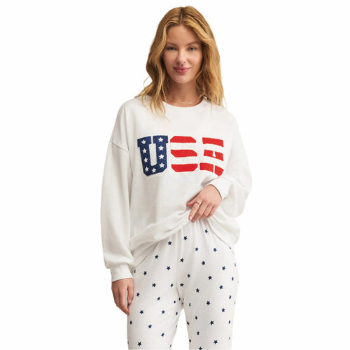 Z Supply Women's Oversized USA Sweatshirt