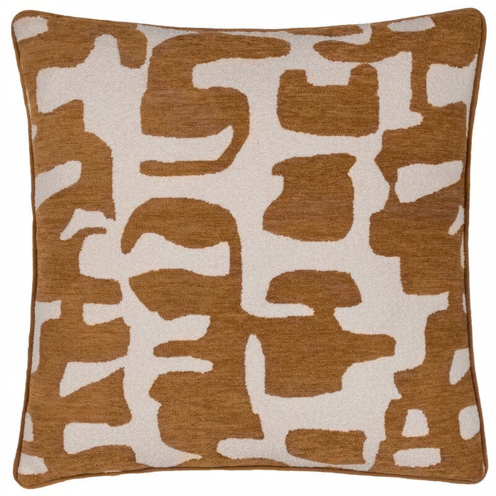 Zella Rust & Cream Jacquard Boucle Cushion - 50x50cm Textiles